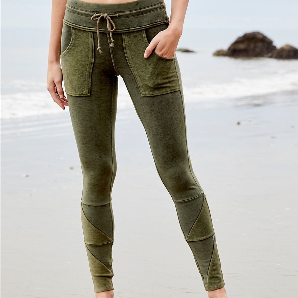 Free People Kyoto High Rise Leggings Army M